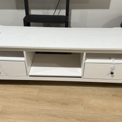 White TV Stand / Media Console – Good Condition 
