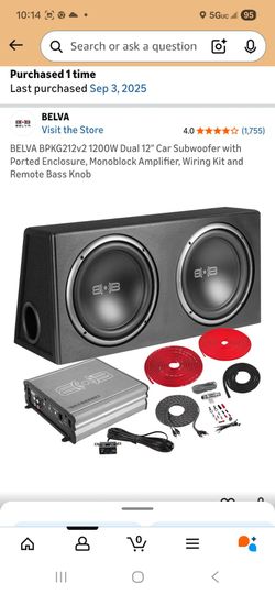 2 12in Subs and 1200 watt Amp