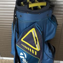 Super Nice Taylor Made 15 Slot Golf Cart Bag Blue/yellow