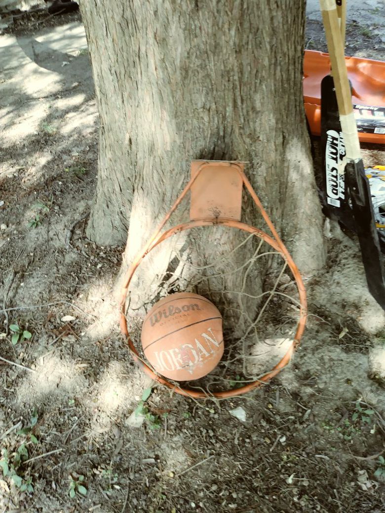 Basket ball hoop with Wilson ball