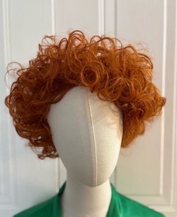 Kids Short Curly Orange Afro Wig Synthetic Cosplay Halloween Girls
