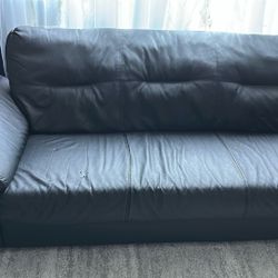 Black Faux Leather Couch