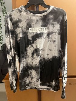 Hollister Black & White Tie-Dye Logo Long Sleeve Shirt