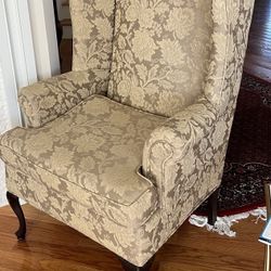 Damask Wingback Chair 