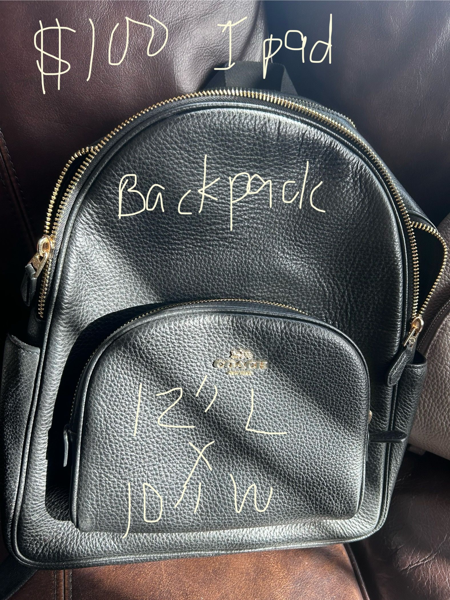 Black Pebbled Backpack from Famous Maker