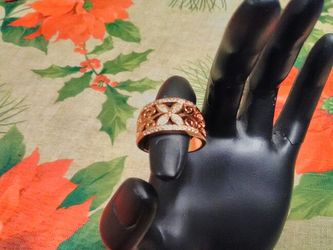 Rose gold plated CZ size 8