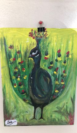 Peacock painting handmade