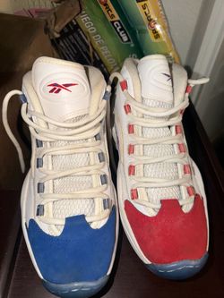 Reebok Question Mid Double Cross Allen Iverson – Men’s Size 8 – Red/Blue