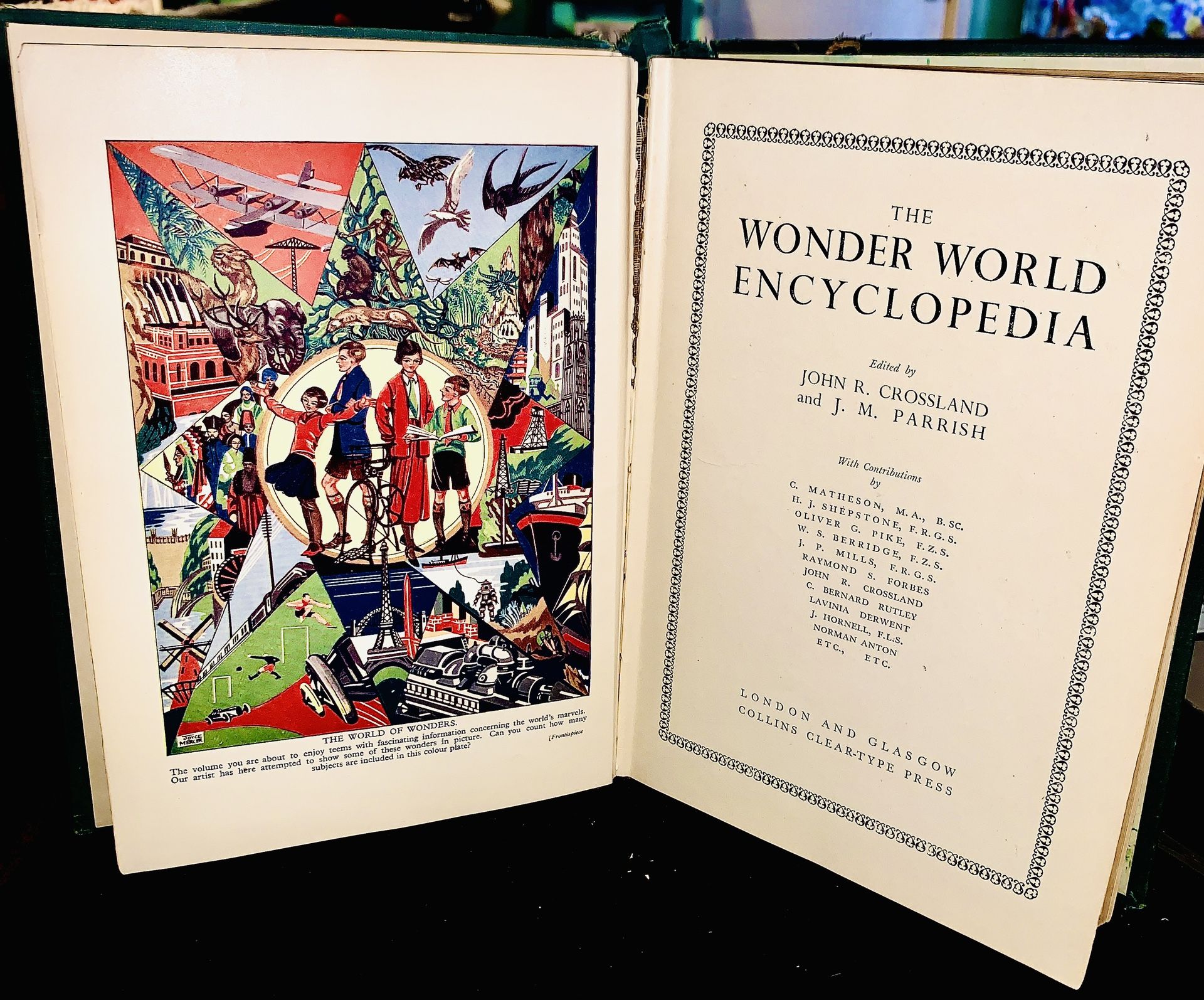 The Wonder World Encyclopedia John R Crossland, J M Parrish 1936
