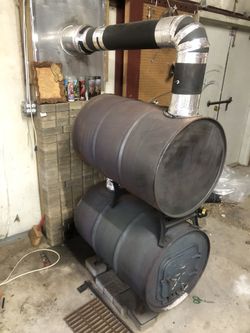 Wood Burner 55gal And Piping 