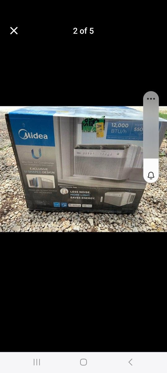 NEW MIDEA 12,000 BTU'S WINDOW AC UNIT IN U SHAPE IN BOX