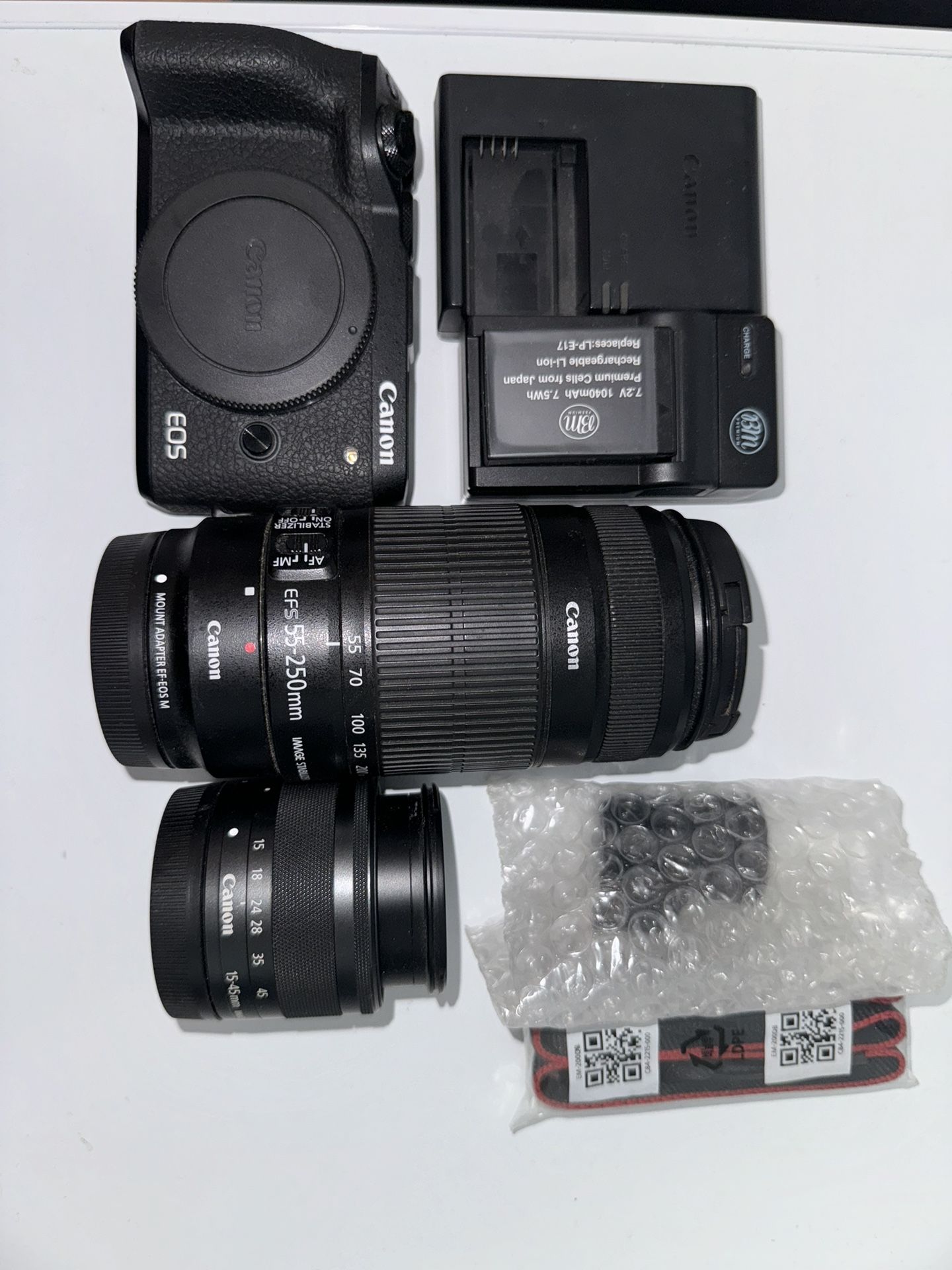Canon EOS M6 Mark II (Mark 2) with 55-250 Lens and adaptor. Mirrorless Digital Camera