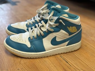 Nike Air Jordan 1 Mid Teal Blue White Men’s Size 9.5