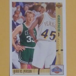 1991-92 Upper Deck Larry Bird Vs Chuck Person #30 Classic Confrontation Boston Celtics Indiana Pacers HOF Hall Of Fame Basketball Card Vintage NBA