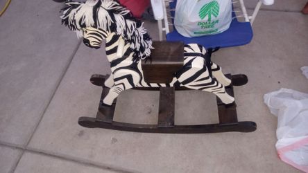 Wooden Rocking Zebra