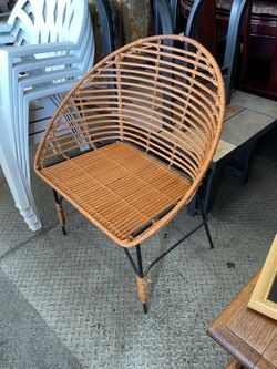 Bucket Lounge Chair, Rattan Wicker Accent Chair