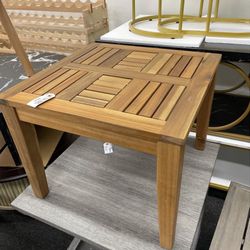 New Acacia Wood Side Table, Natural