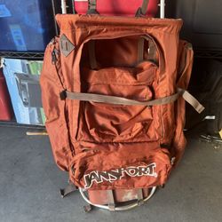 Vintage Jansport Orange Hiking Backpack External Frame