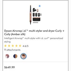 Dyson Airwrap ID Curly+Coily Multi-Styler Limited Edition Amber Silk