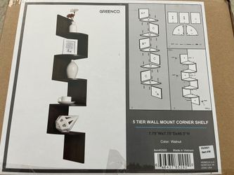 5 Tier Corner Wall Mount Storage Zigzag Storage Rack