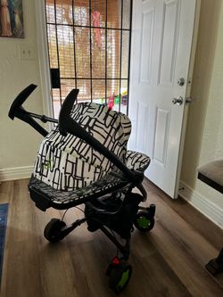Baby Stroller Black and White Print