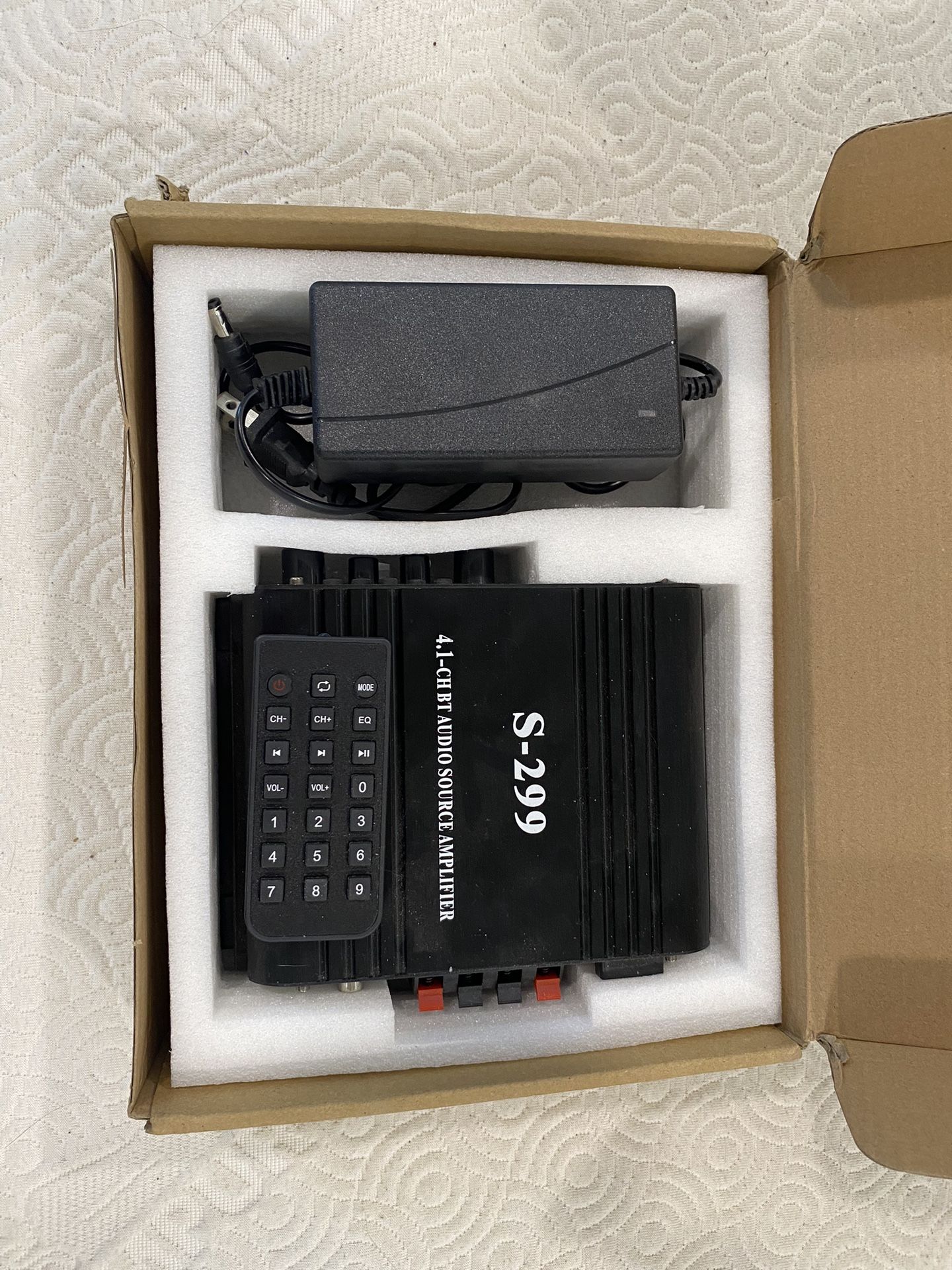 4.1CH Bluetooth Power Amplifier with Active Subwoofer Output remote