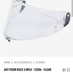 AGV Pista OEM Brand New Clear Visor w/pin lock