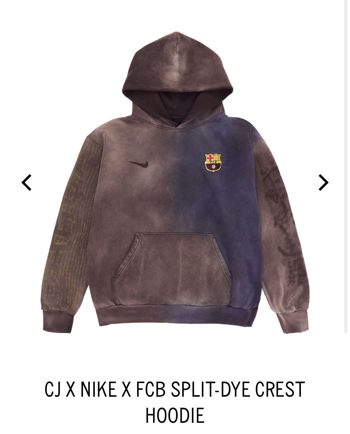 CJ X NIKE X FCB SPLIT-DYE CREST HOODIE