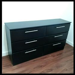 NEW 6 DRAWER DOUBLE DRESSER 😊 Available in BLACK, WHITE, GREY or CHARCOAL color
