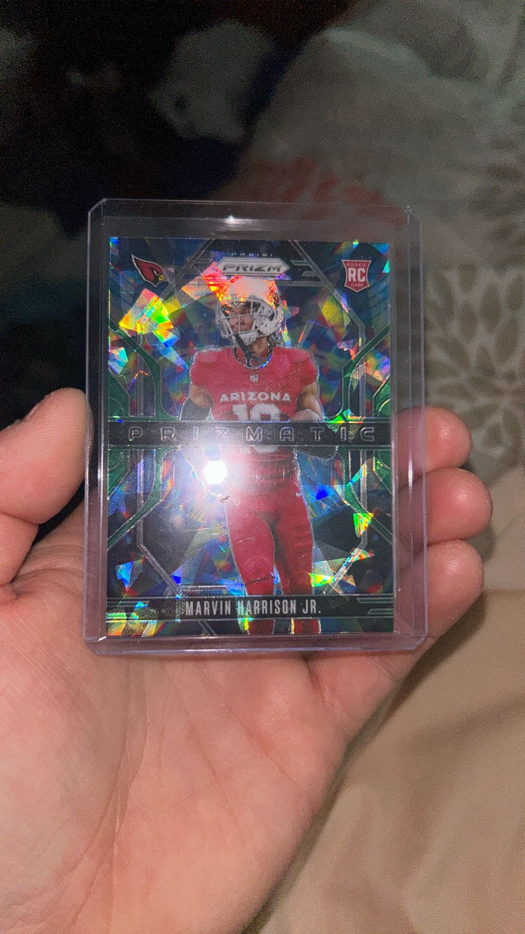 2024 Panini Prizm Prizmatic Prizms Green Ice #12 Marvin Harrison Jr. RC