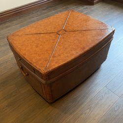 Tommy Bahama Leather & Wicker Coffee Table