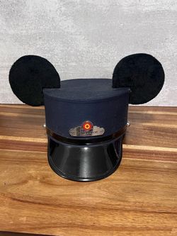 Disney Parks Blue Red Car Trolley Conductor Hat with Mickey Mouse Ears