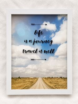 “Life Is a Journey – Travel It Well” Framed Wall Art