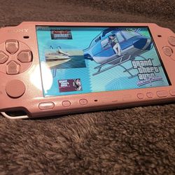 Playstation Psp 3000 Blossom Pink Mod--ded Video Game Console 