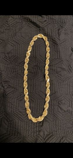 14k 15mm 24 Inch Diamond Cut Rope Chain