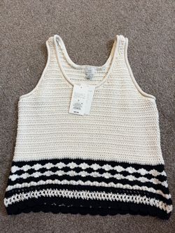 A New Day Crochet Knit Tank Top Size Small