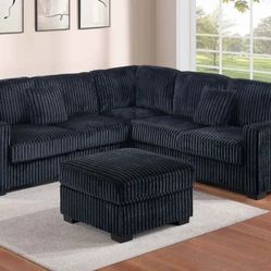BRAND NEW 4PCS SECTIONAL SOFA SET WITH OTTOMAN AND ACCENT PILLOW INCLUDED $549