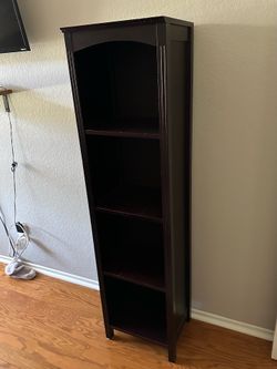 Tall brown shelf