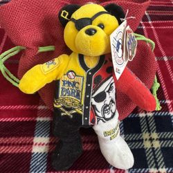 NWT MLB TEAM BEANS Plush Stuff Teddy Bear PITTSBURGH PIRATES 2001 PNC PARK 1st