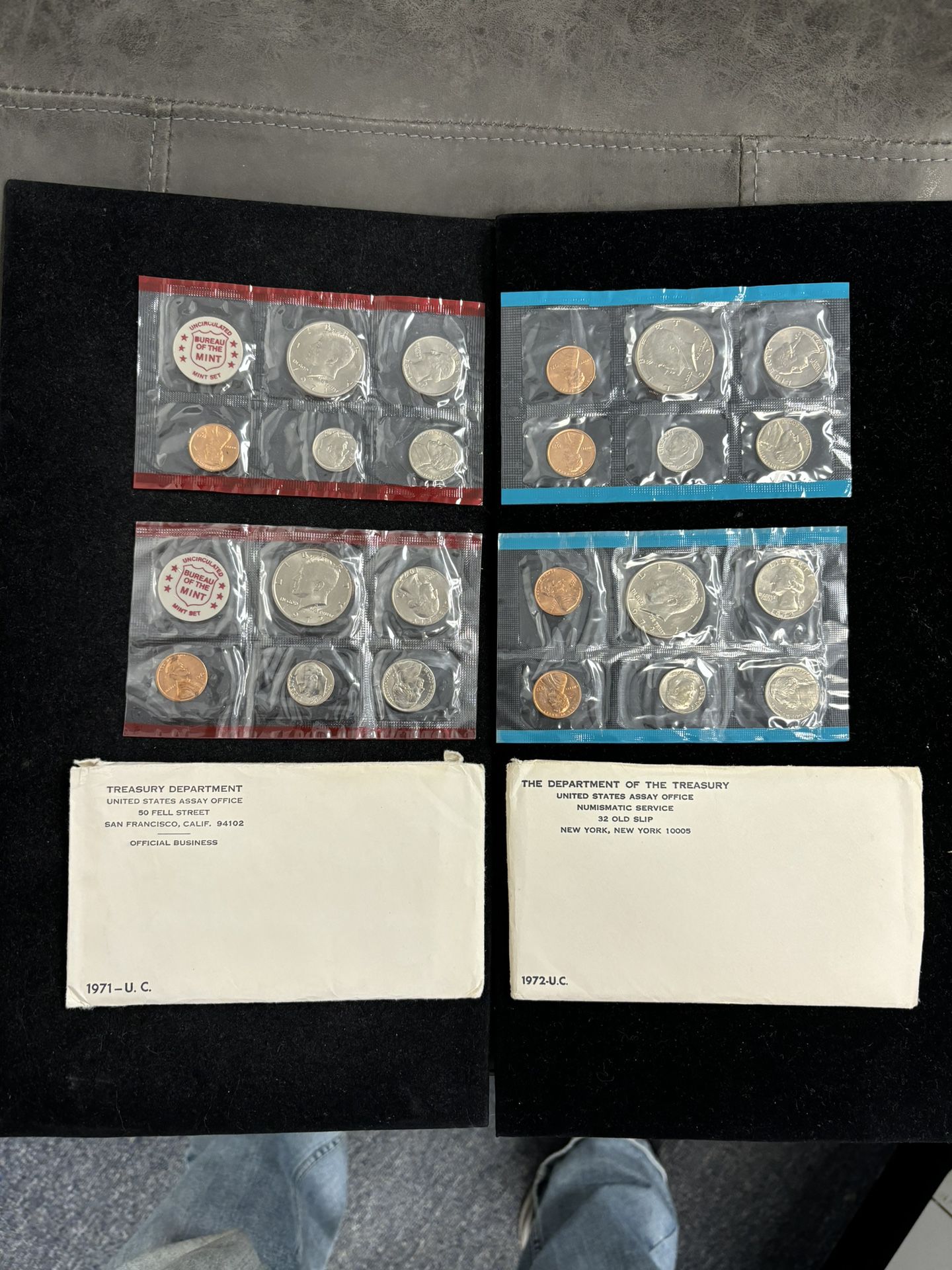 Pair 1971 & 1972 U.S. Mint Sets in OGP -- 22 TOTAL UNCIRCULATED COINS!