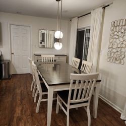 Dining Set, Table, 6 Chairs, Buffet 