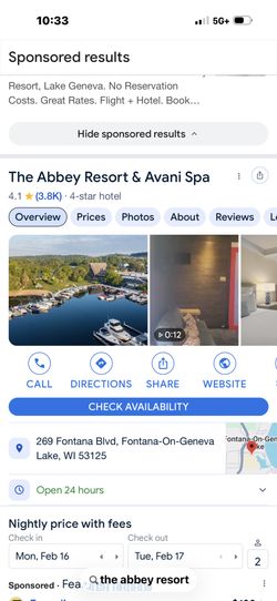 I Have $700 Credit At The Abby Resort For $500