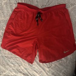 Nike Dri-FIT Athletic Shorts Mens XL Red 2-in-1 Running Shorts