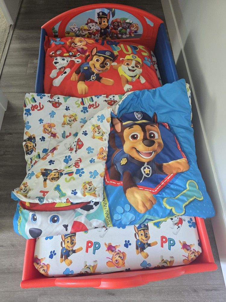 Toddler Paw Patrol Bed Mattress And Bedding
