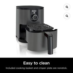 Ninja Mini 2 Qt Air Fryer w/ Quick Set Timer, Compact and Nonstick, AF080 Grey