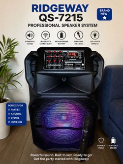 Ridgeway QS-7215 Professional Bluetooth Speaker – Like New🔥
