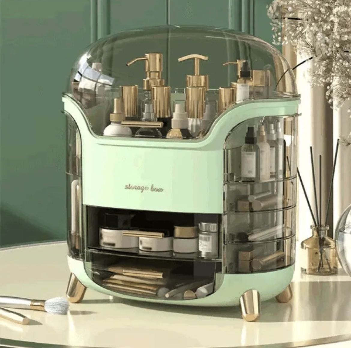 Makeup Organizer Waterproof Cosmetics Storage Box Sturdy Material Dustproof