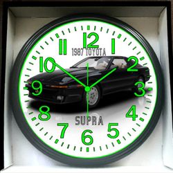1987 Toyota Supra Glow In The Dark Wall Clock New!