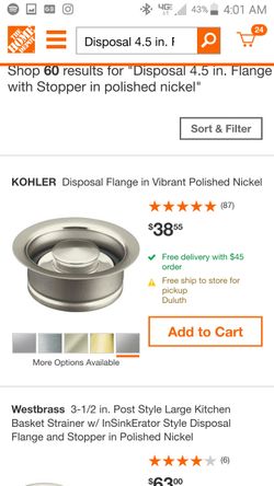 KOHLER  Disposal Flange in Vibrant Polished Nickel