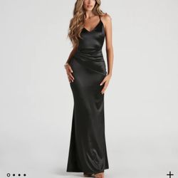 Satin Black Dress 